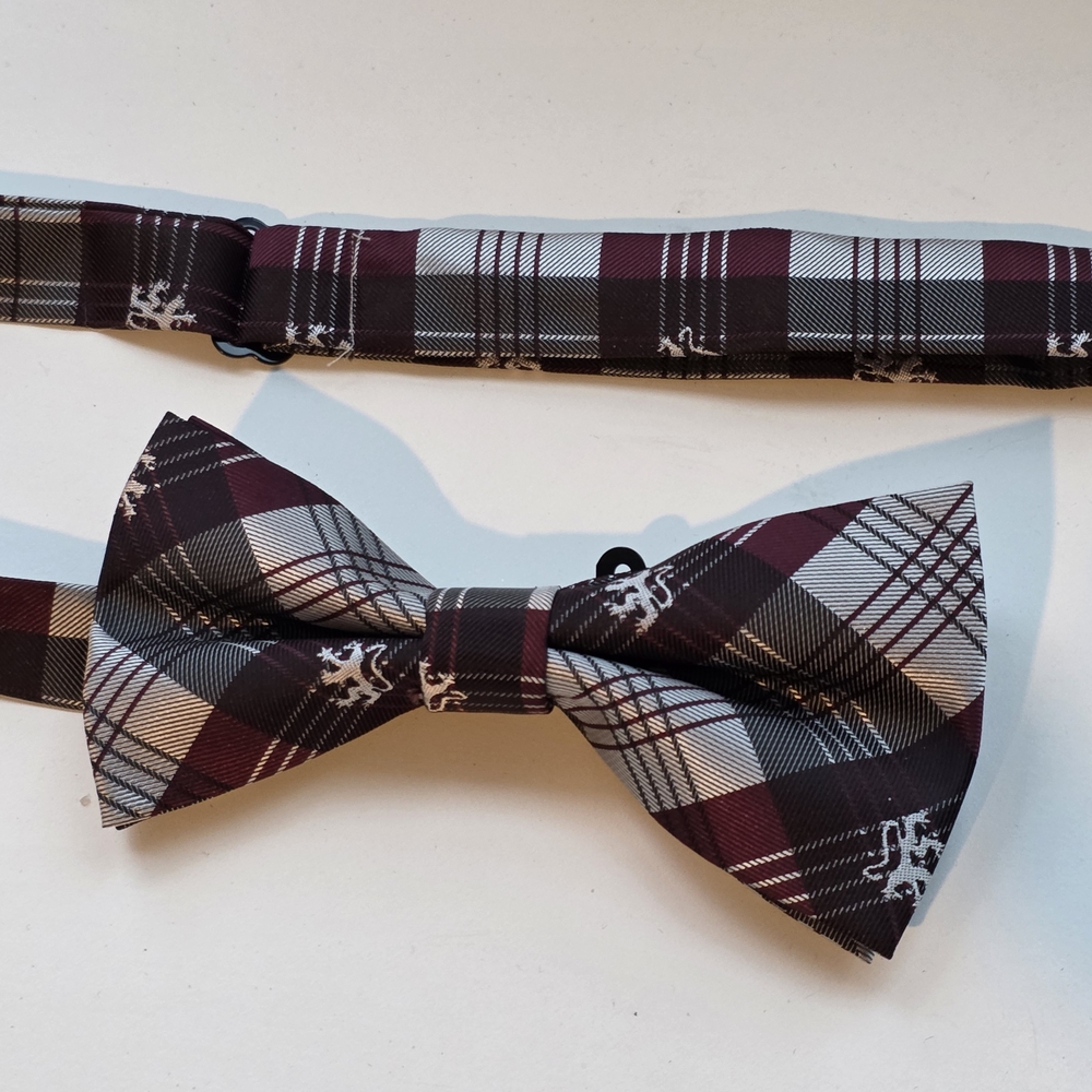 Plaid Bow Tie and Strap Set